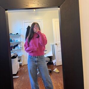 & other stories mock neck cropped sweater